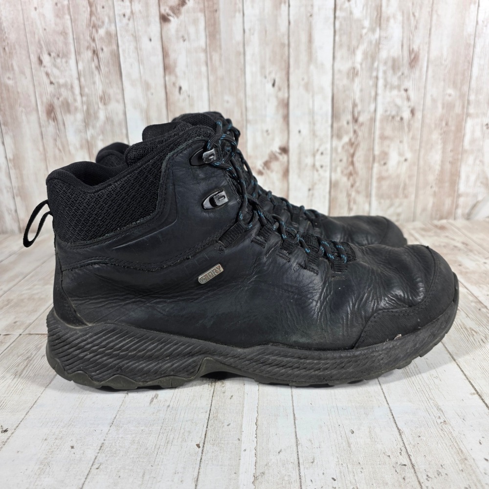 Merrell Mens Ontario Mid Waterproof Leather Hiking Boots Black J77297 Size 11